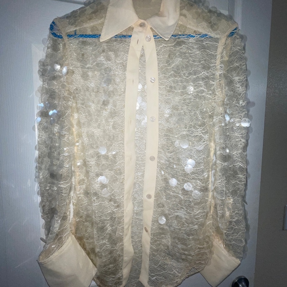 Zara sparkly circle sequined top